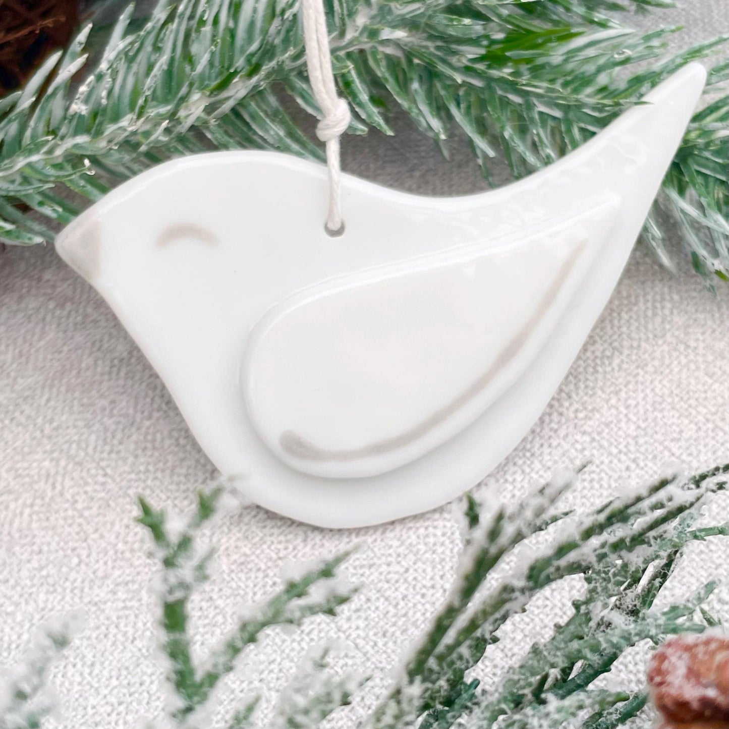 Fused Glass Christmas Tree decoration ~ Peace Dove