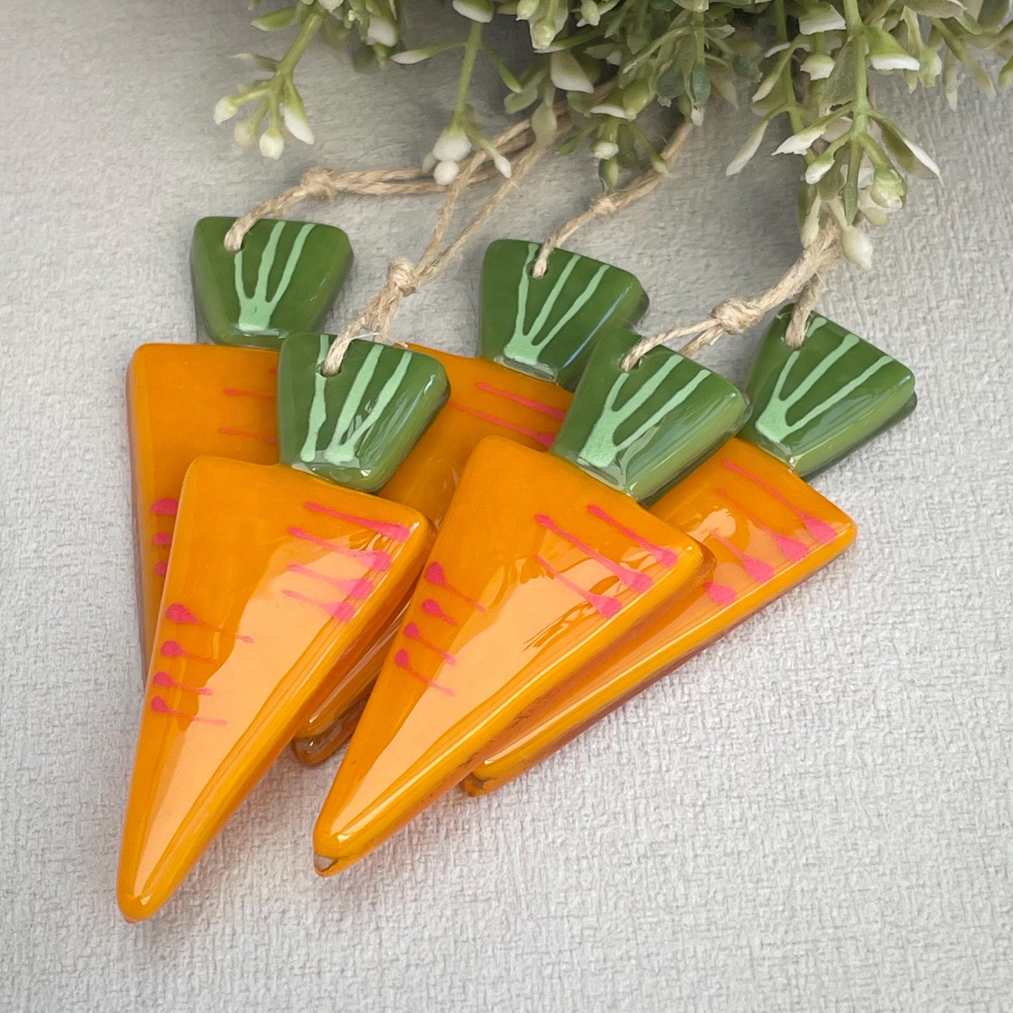 Carrot - fused glass Easter decoration