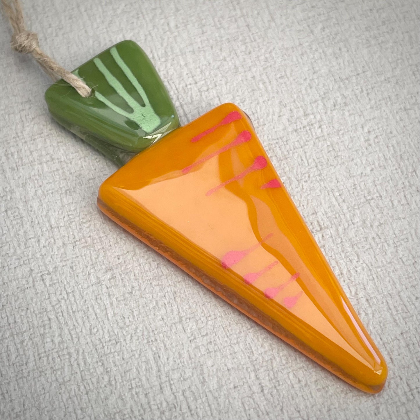 Carrot - fused glass Easter decoration