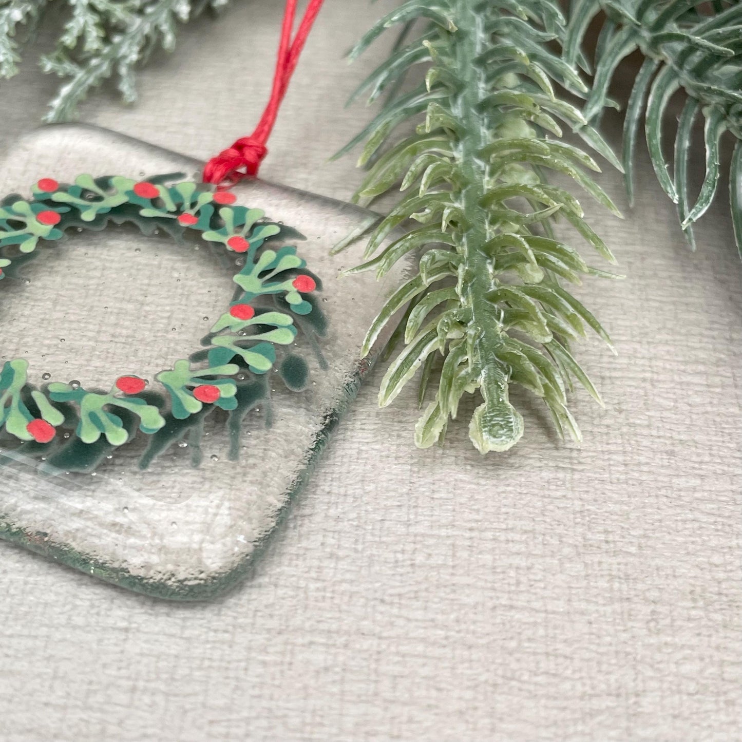 Christmas Wreath tree decoration - clear