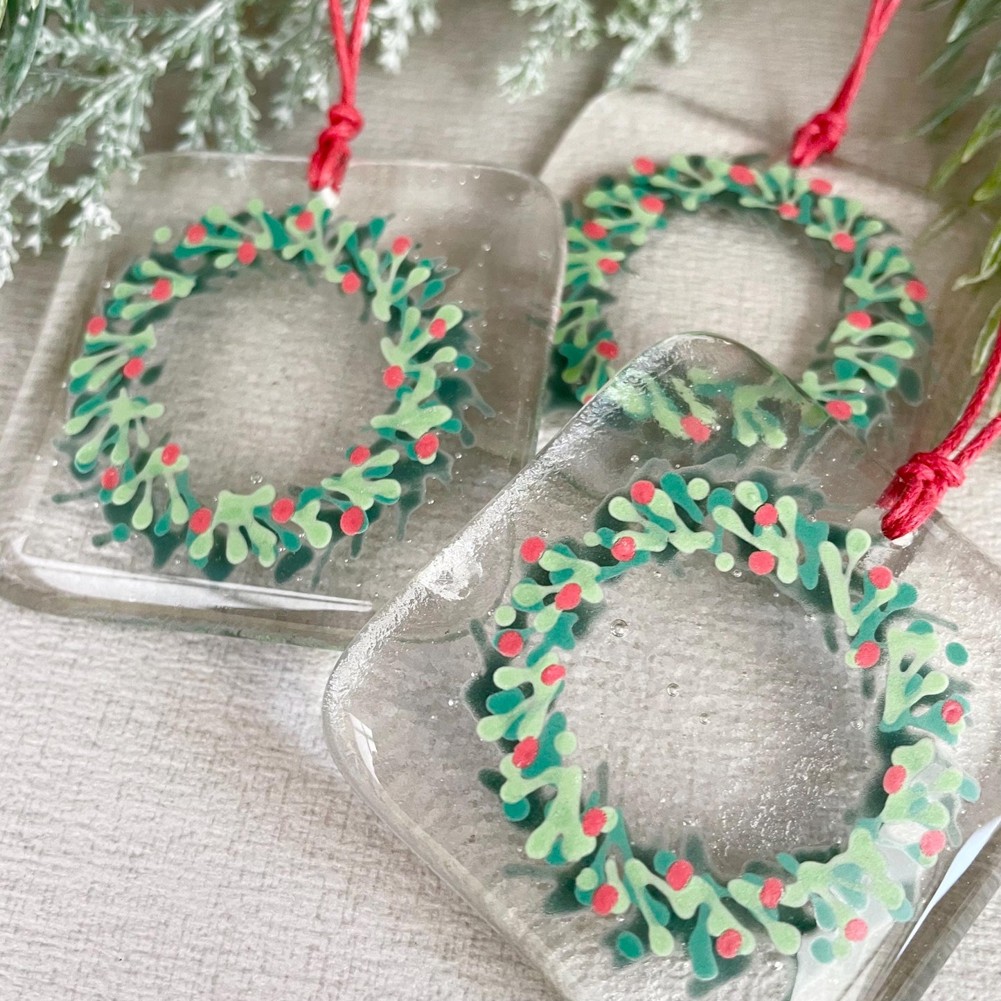 Christmas Wreath tree decoration - clear
