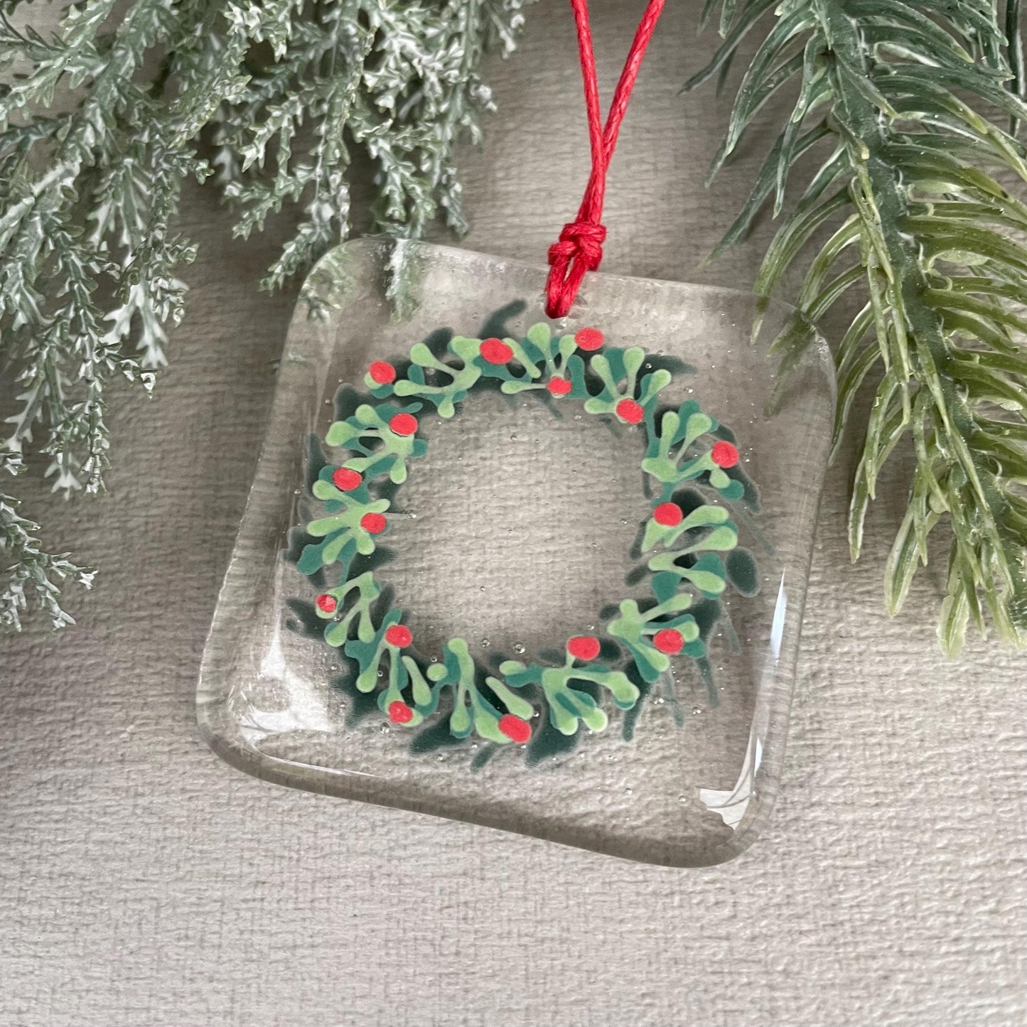 Christmas Wreath tree decoration - clear