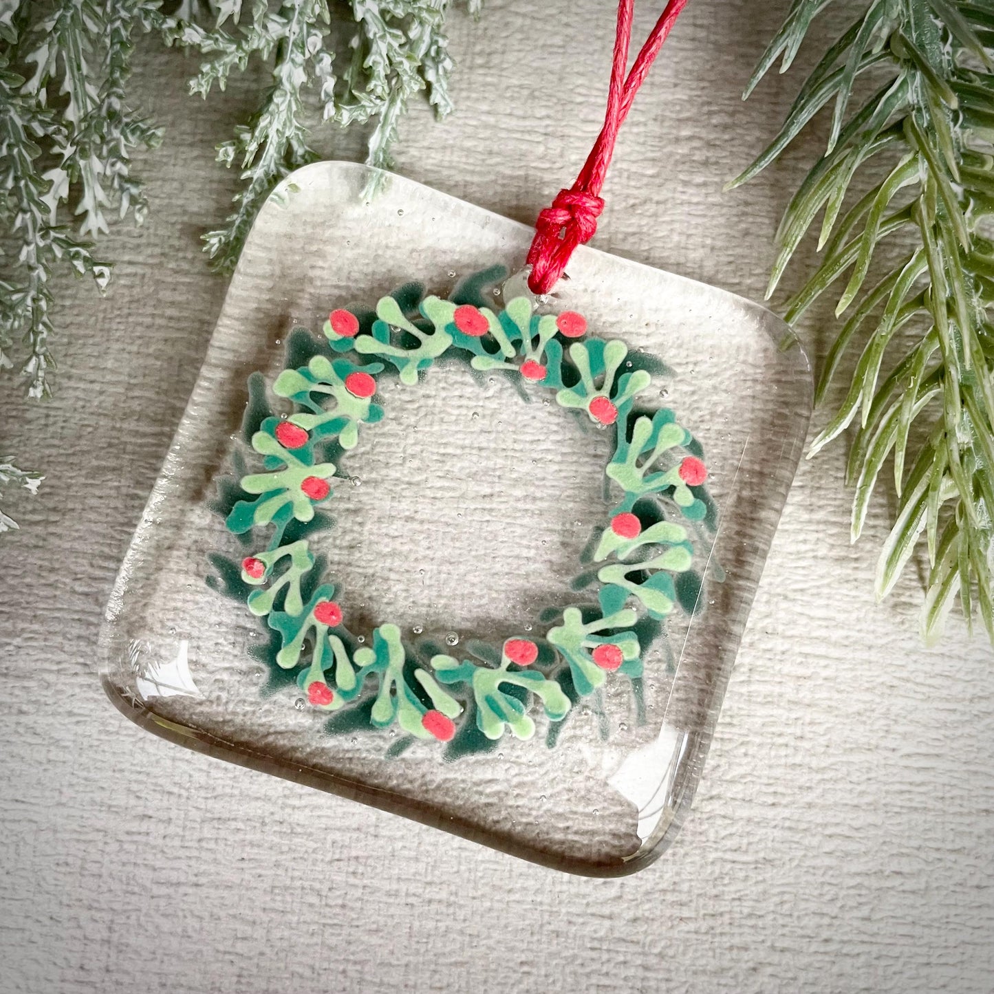 Christmas Wreath tree decoration - clear