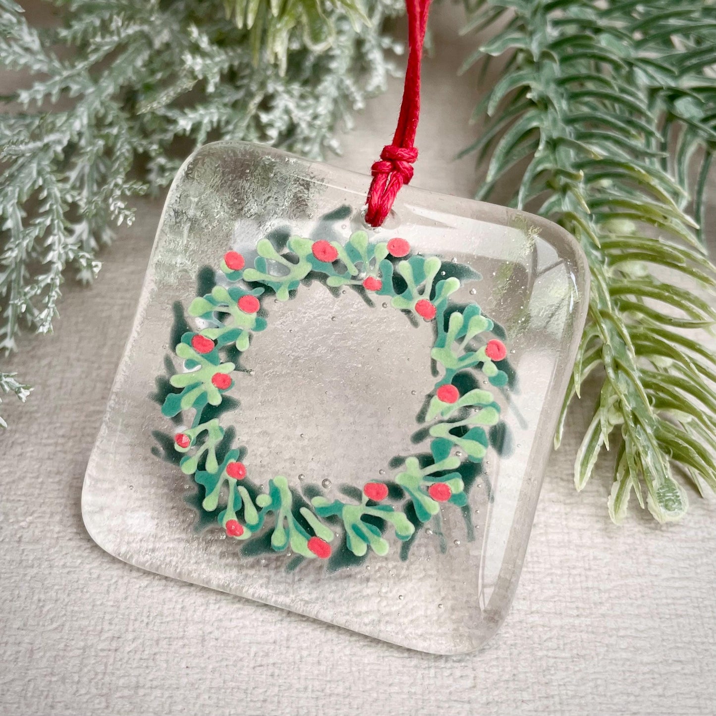Christmas Wreath tree decoration - clear