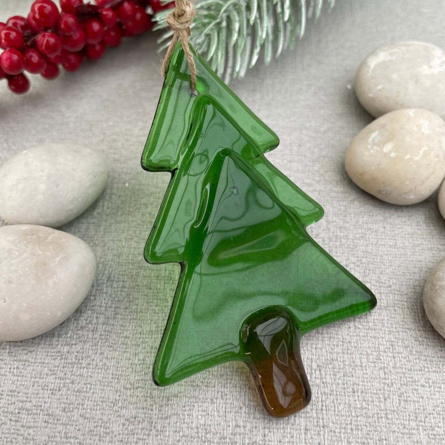 Fused Glass Christmas Tree festive decoration - tall