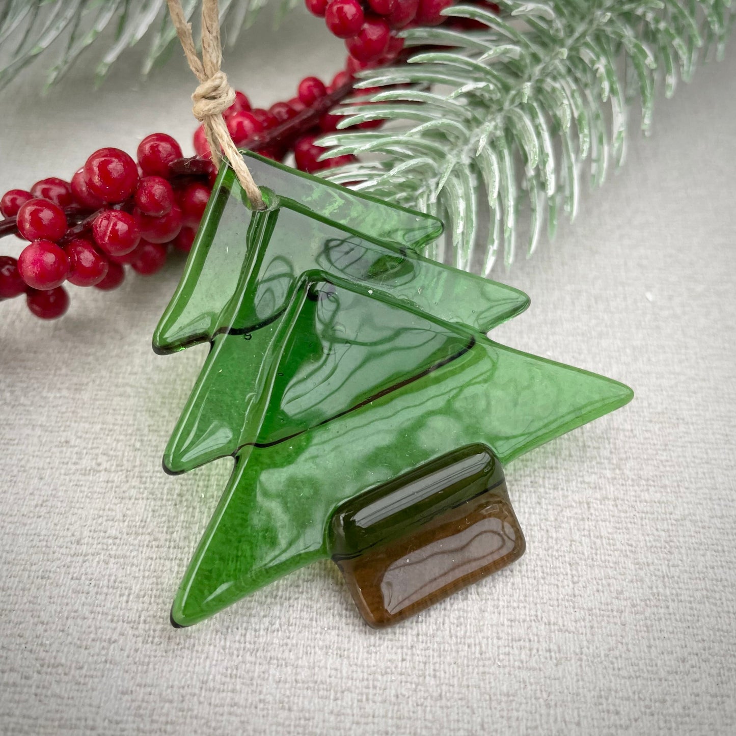 Fused Glass Christmas Tree festive decoration - short