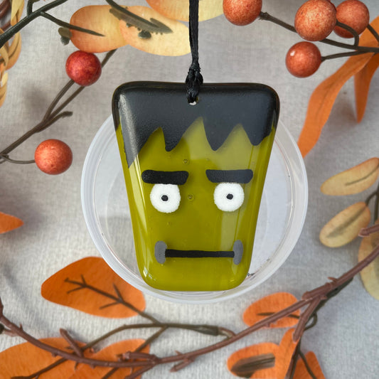 Fused glass Halloween decoration ~ Frankenstein Monster Head