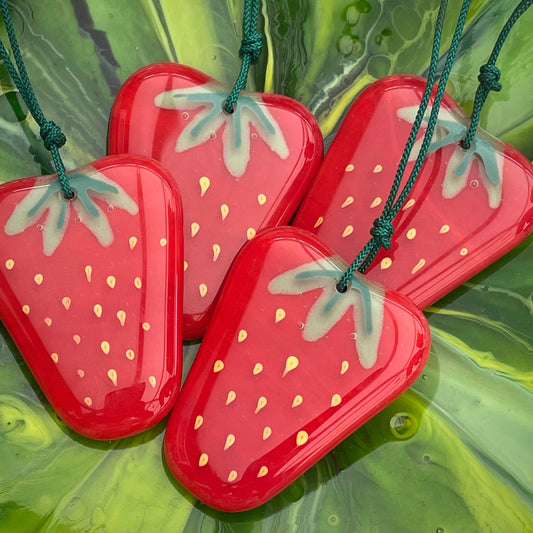 Fused Glass Strawberry