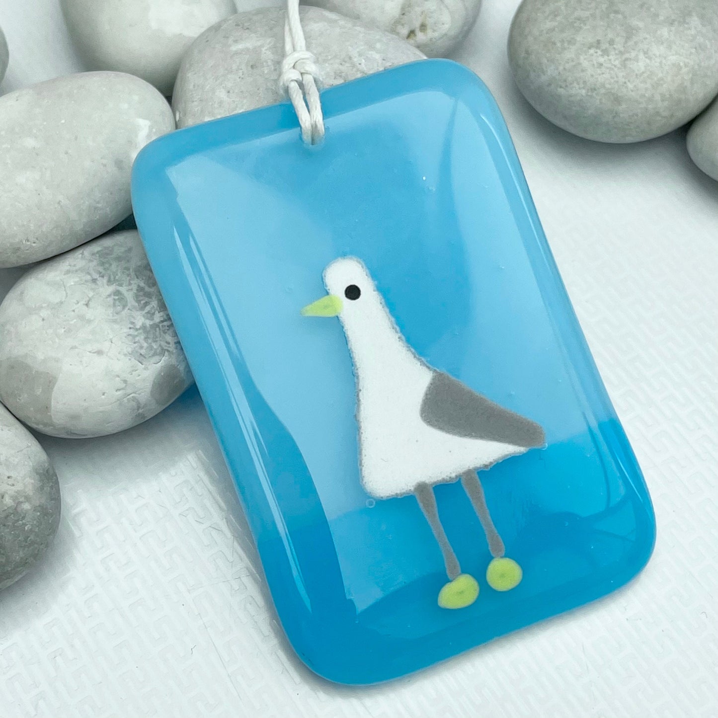 Seagull Steve :) ~ fused glass hand painted hanger