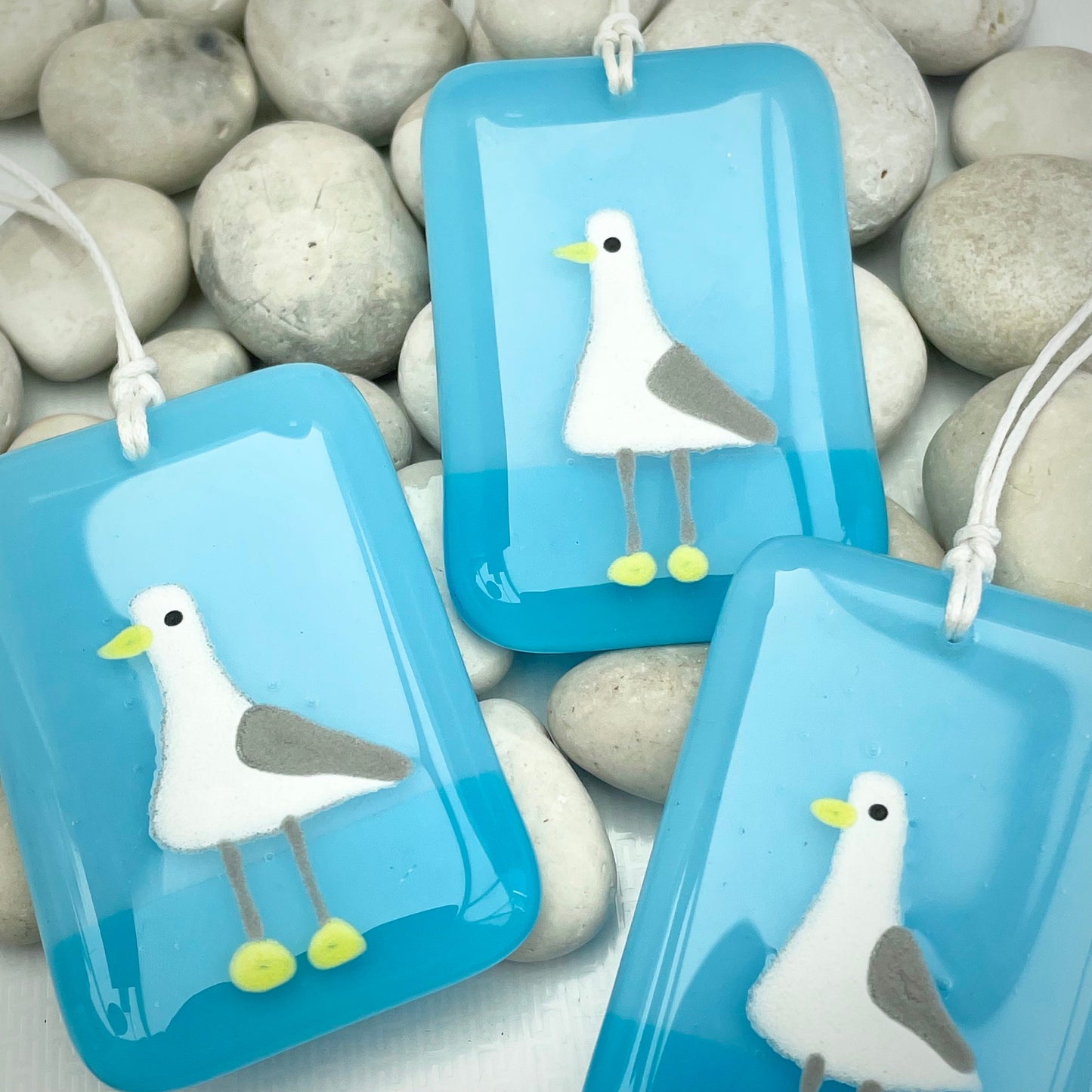 Seagull Steve :) ~ fused glass hand painted hanger