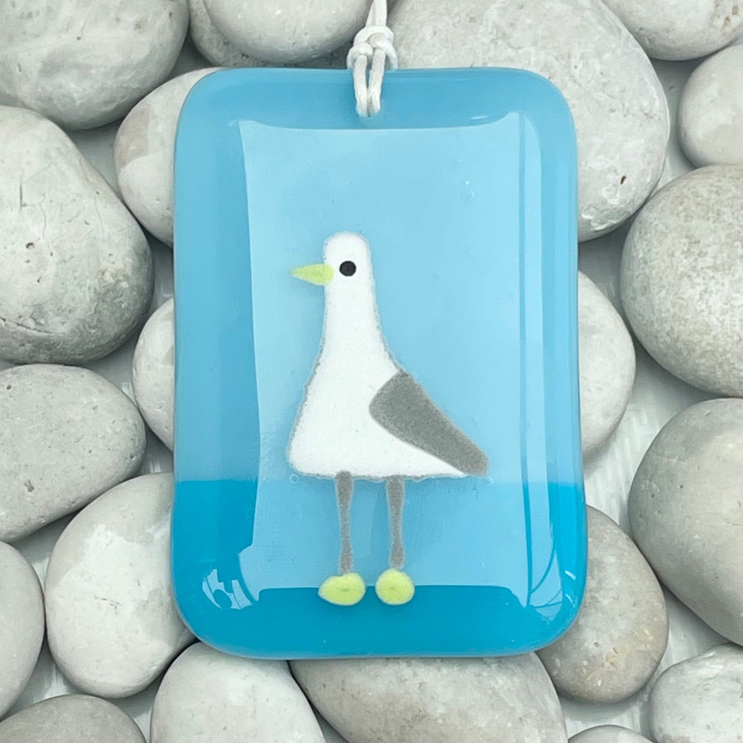 Seagull Steve :) ~ fused glass hand painted hanger