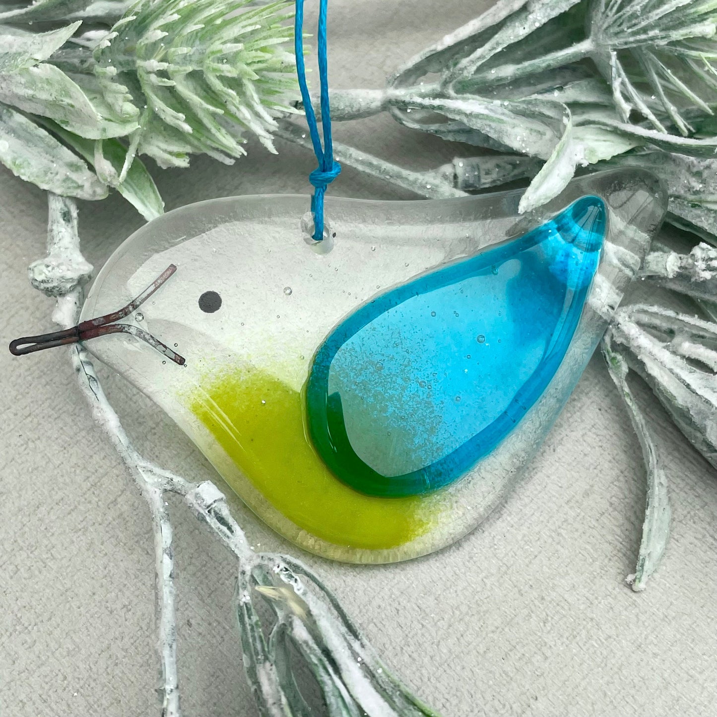 Fused glass bird ~ Turquoise