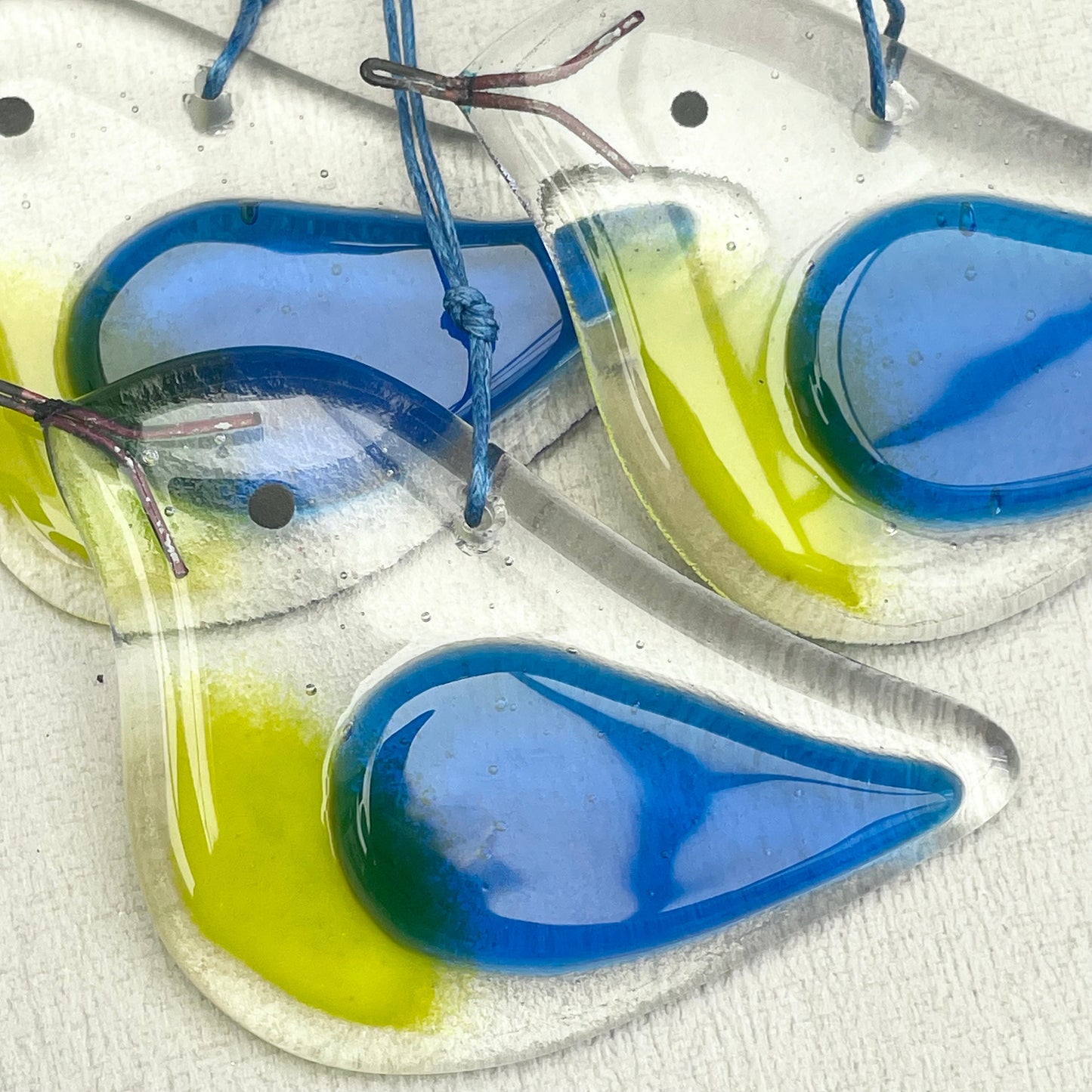 Fused glass bird ~ Blue