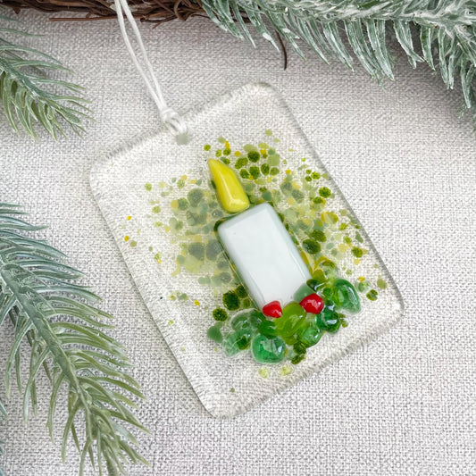 Fused Glass Christmas Tree Decoration ~ Christmas Candle