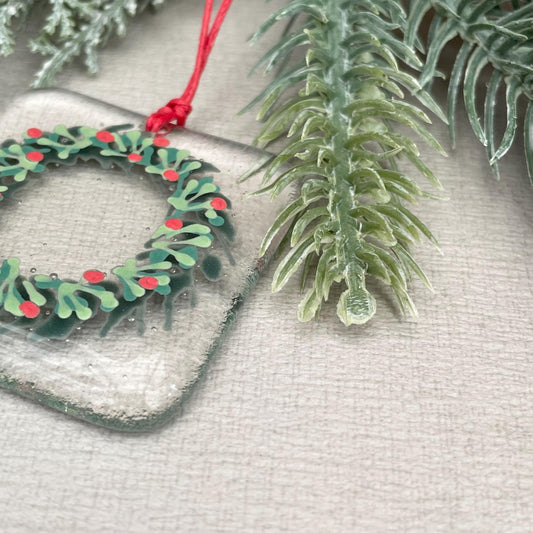 Christmas Wreath tree decoration - clear