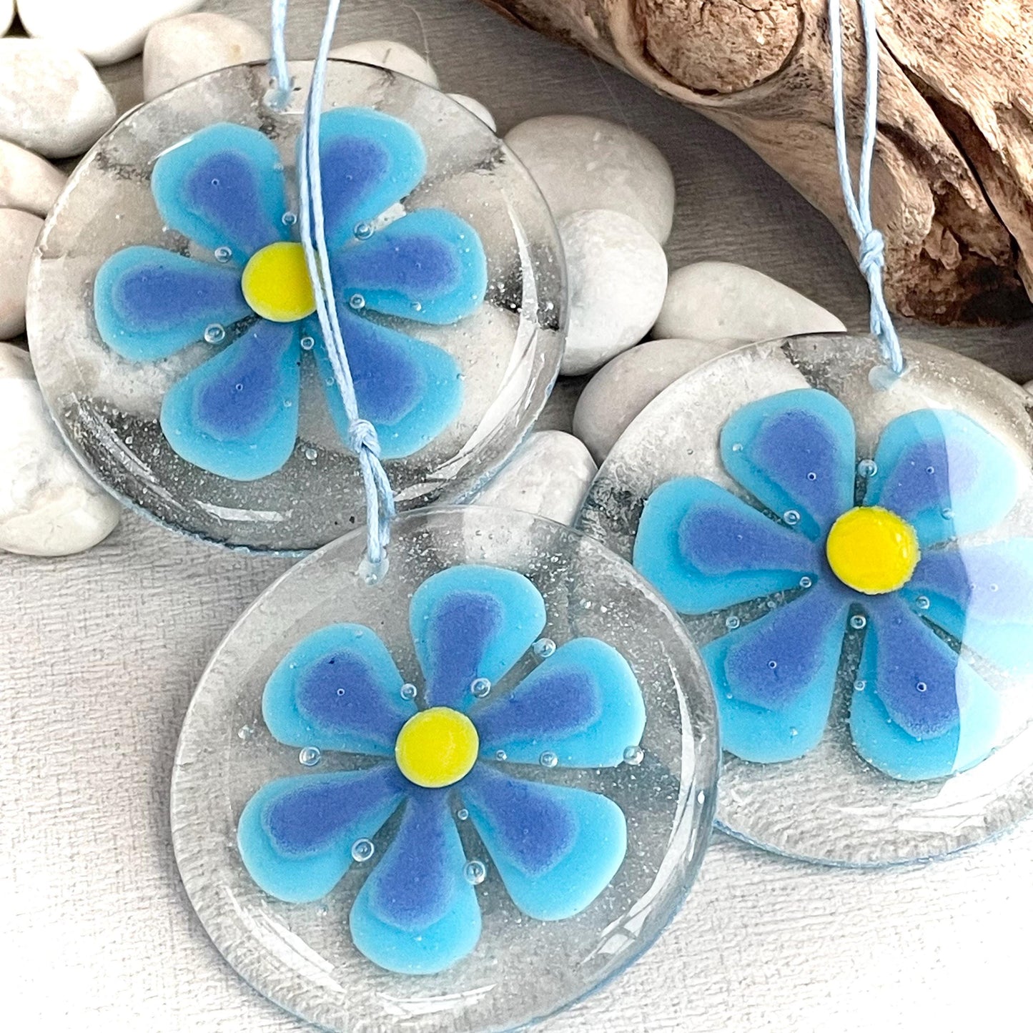 Turquoise Blue - Flower Suncatcher