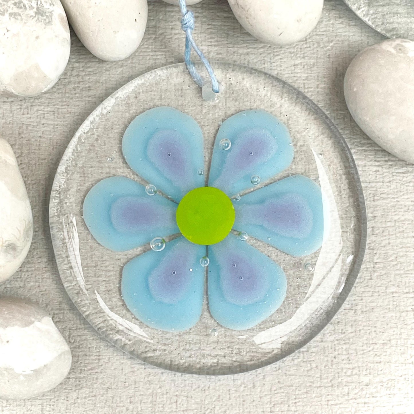 Soft Turquoise Blue - Flower Suncatcher