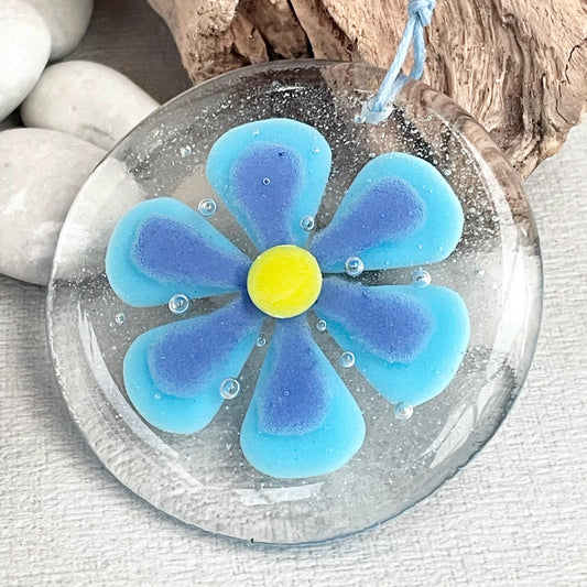 Turquoise Blue - Flower Suncatcher