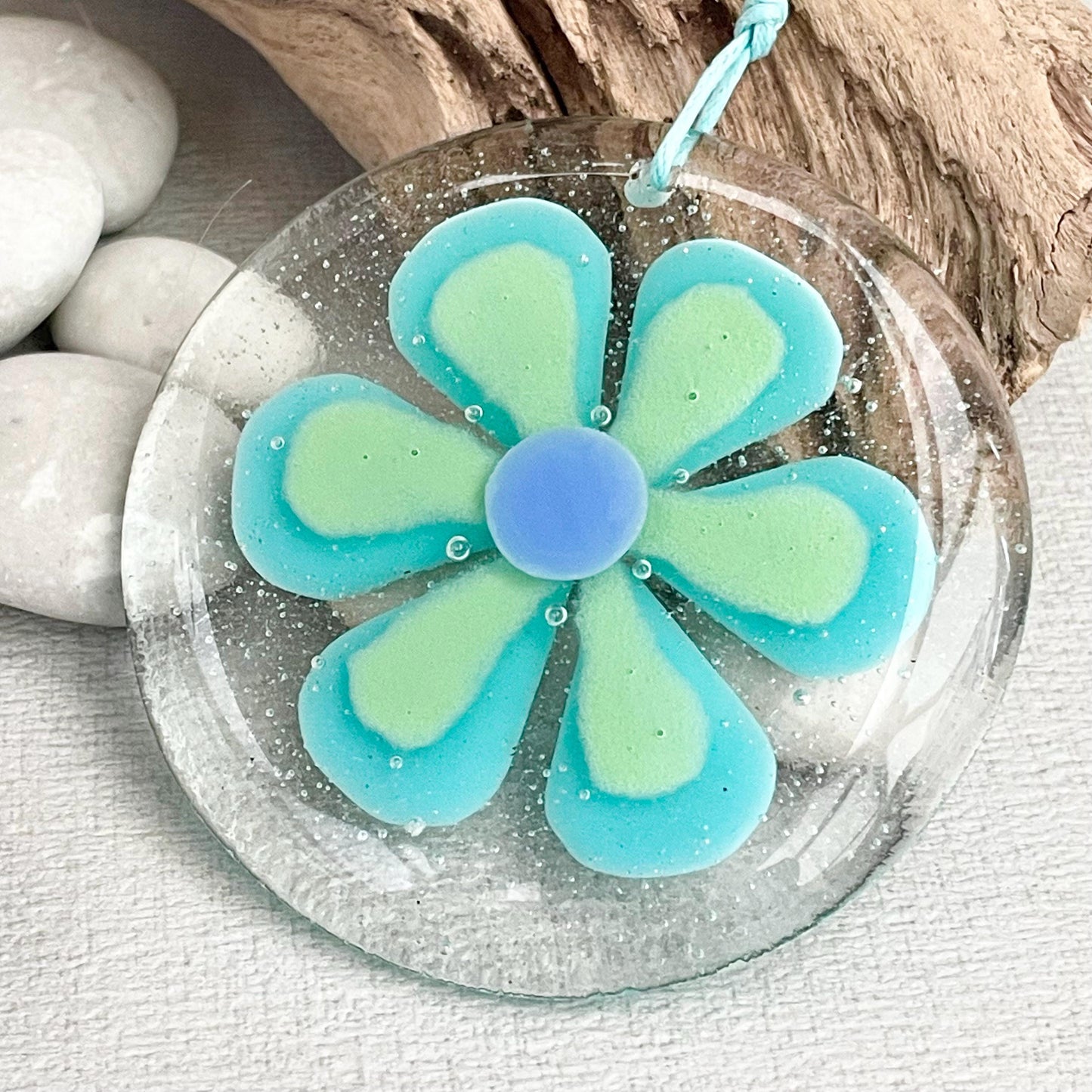 Aqua Green - Flower Suncatcher