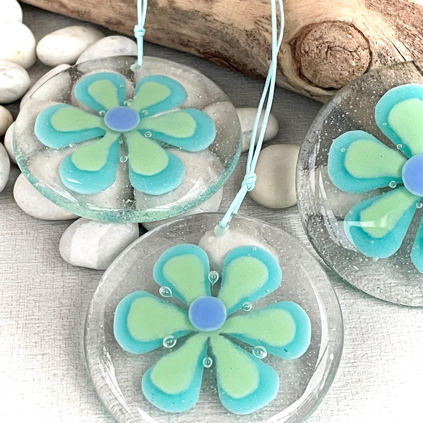 Aqua Green - Flower Suncatcher