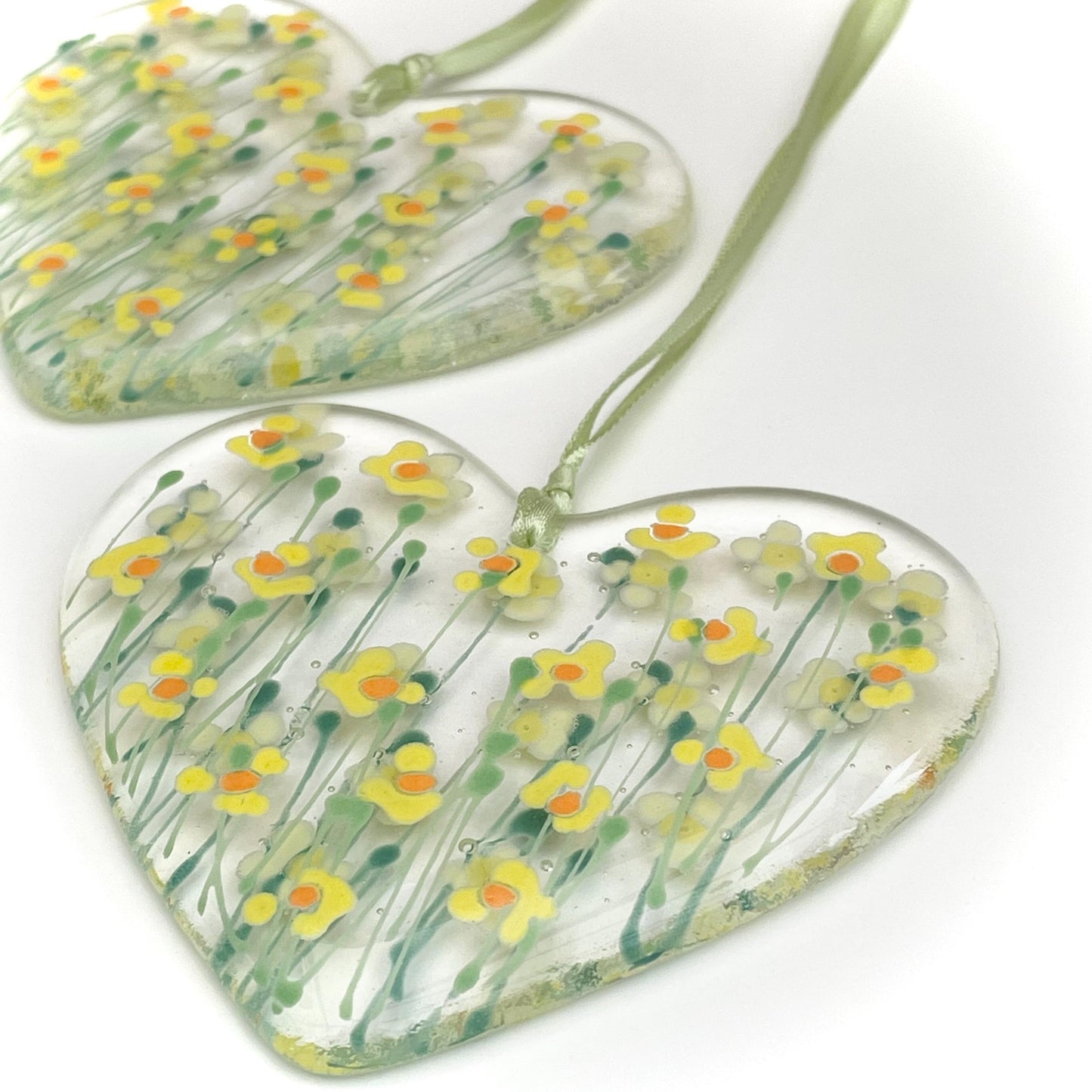 Daffodil & Narcissus Glass Heart