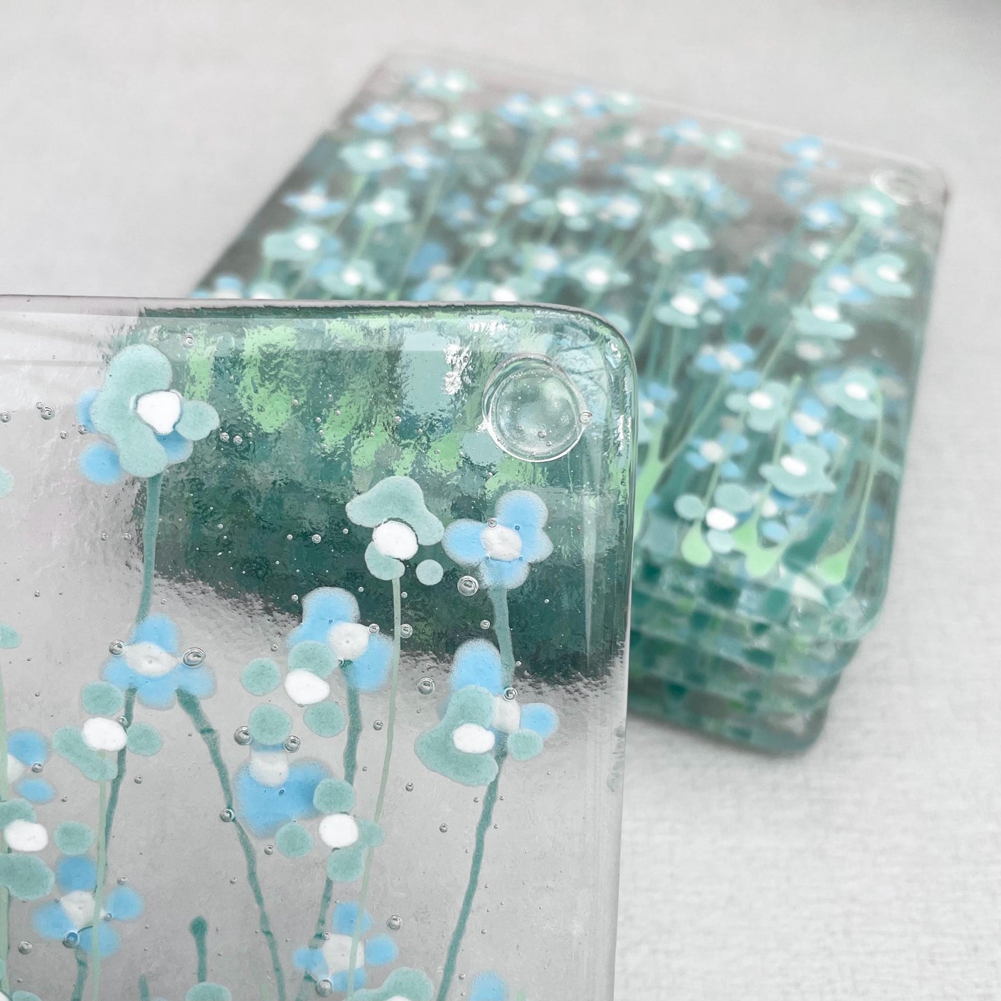 Forget me Not - eau de nil coasters