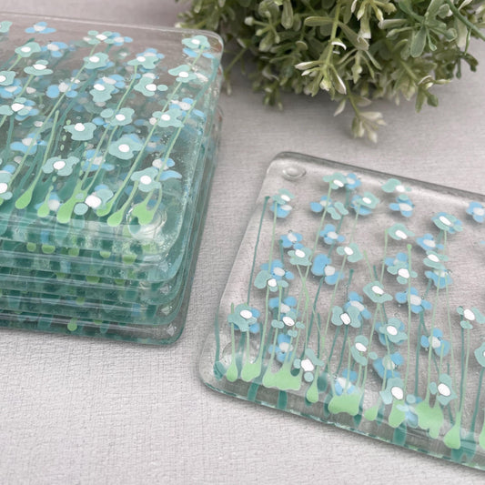 Forget me Not - eau de nil coasters