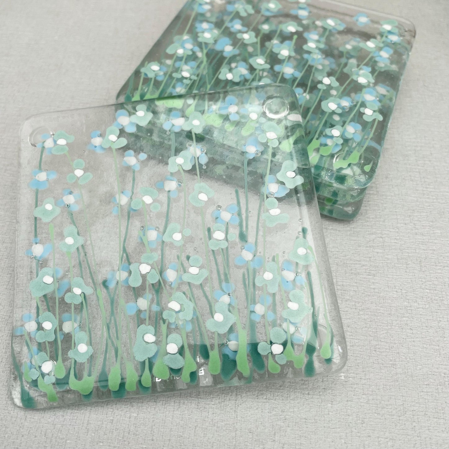 Forget me Not - eau de nil coasters