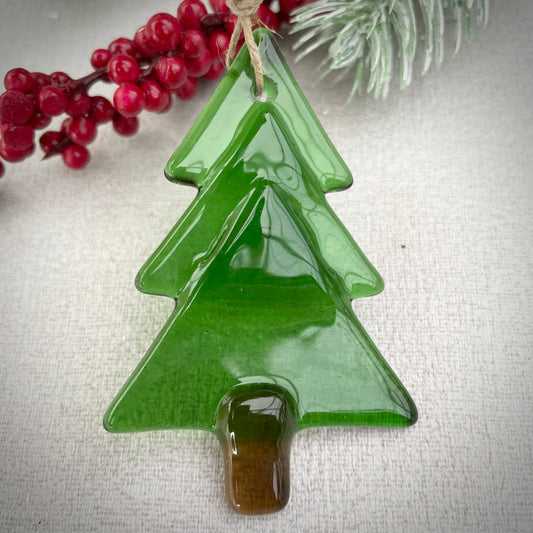 Fused Glass Christmas Tree festive decoration - tall